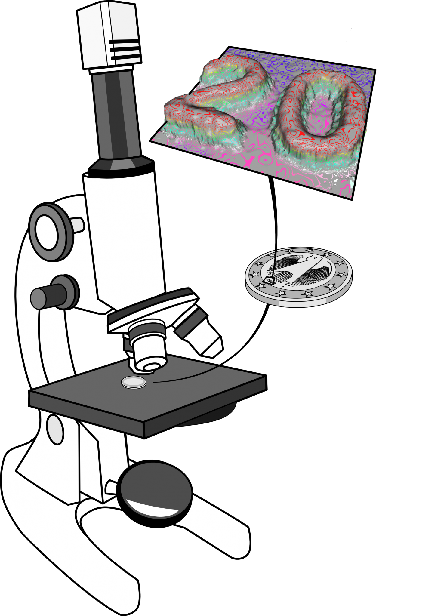 Microscope with coin